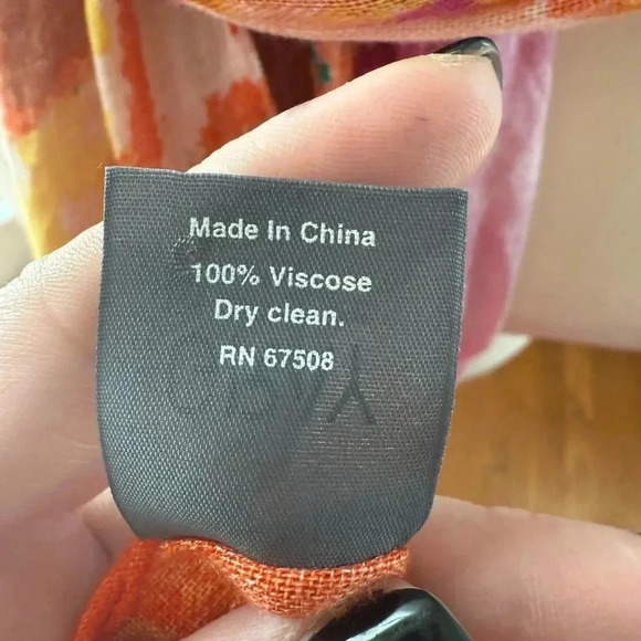 Saks Fifth Avenue Pink and Green Scarf - Picture 6 of 6